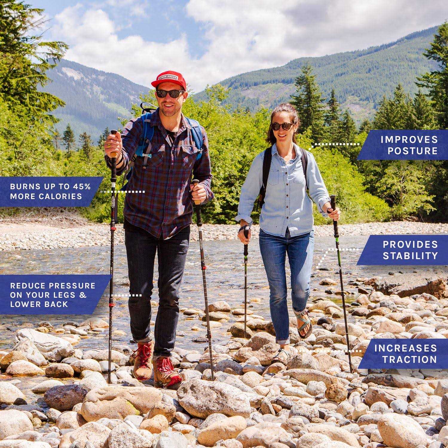 Cascade Mountain Tech Carbon Fiber Quick Lock Trekking Poles - Sports Supplies Online Store