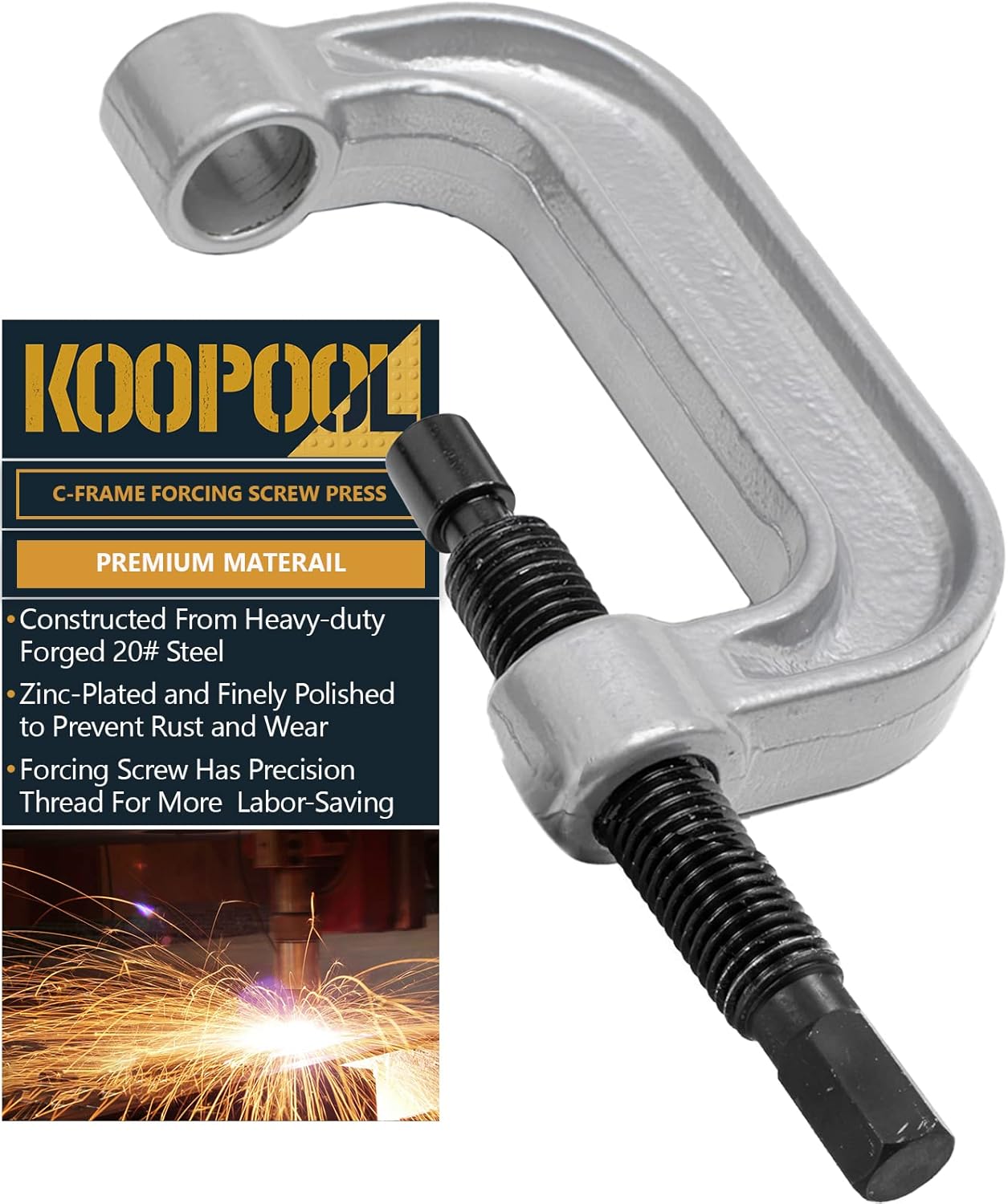 KOOPOOL Ball Joint Press & U Joint Removal Tool Kit 10 PCS for Ball Joint, U-Joint, Brake Anchor Pins Removal and Installation with Carrying Case