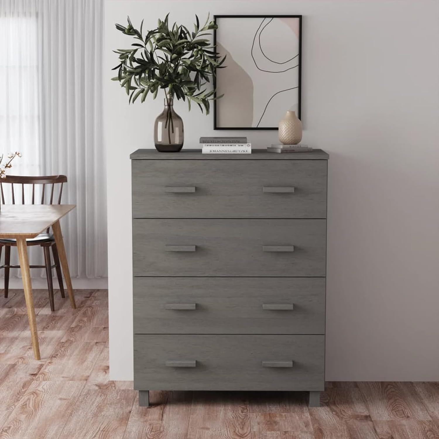 Tidyard Sideboard Buffet Cabinet, Pine Wood Storage Cabinet with 3 Drawers
