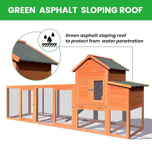 122" Large Chicken Coop with Nest Box and Removable Tray, Hen House for 2-6 Chickens, Outdoor Weatherproof Small Animal Cages