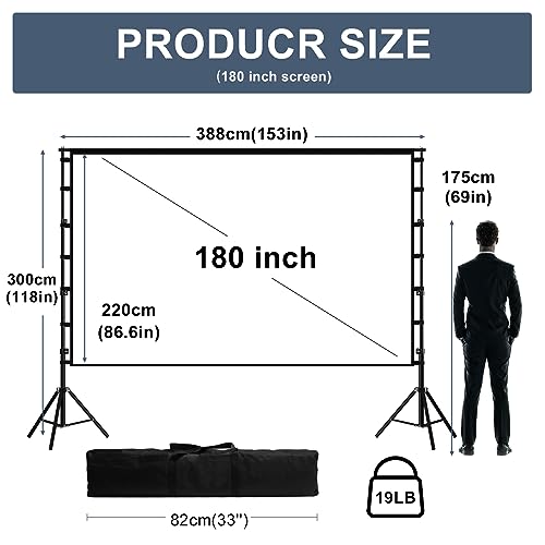 150 180 inch Projector Screen With Stand,HUANYINGBJB Outside Projection Screen