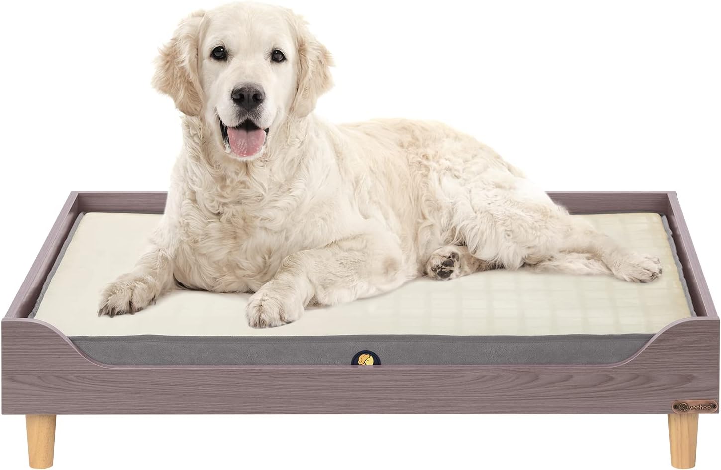Veehoo Wooden Elevated Dog Bed - Durable Raised Wooden Pet Bed Frame for Small, Medium and Large Dogs and Cats
