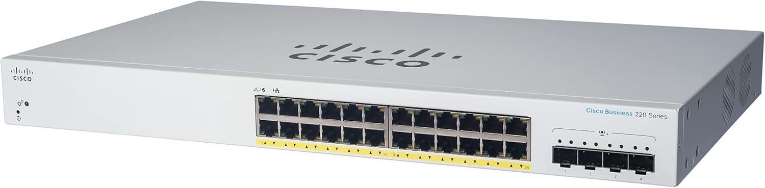 Cisco Business CBS220-24T-4G Smart Switch | 24 Port GE | 4x1G SFP | 3-Year Limited Hardware Warranty (CBS220-24T-4G-NA)
