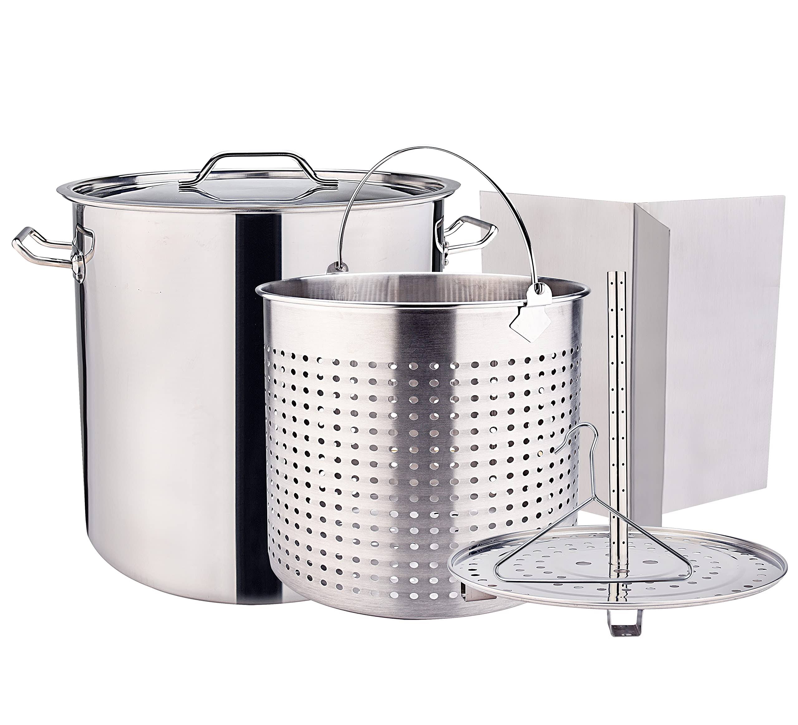 Arc Stainless Steel Stock Pot with Lid Capacity: 52qt AFH-AI052AM