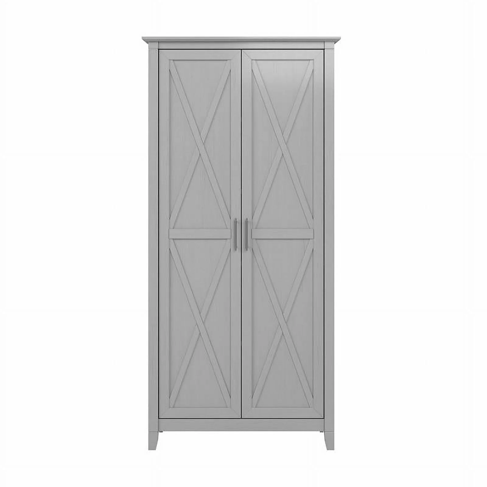 Pemberly Row Tall Storage Cabinet with Doors in Cape Cod Gray - Engineered Wood