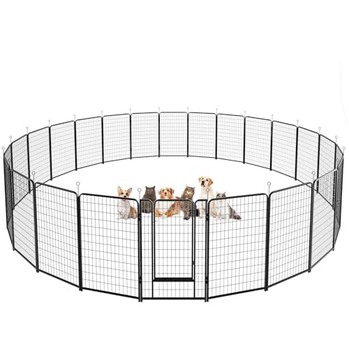 Dog Playpen Outdoor Extra Wide 12 Panels Heavy Duty Anti-Rust Coating-Strengthened Dog Fence 40" Height with Doors Portable for RV Camping Yard