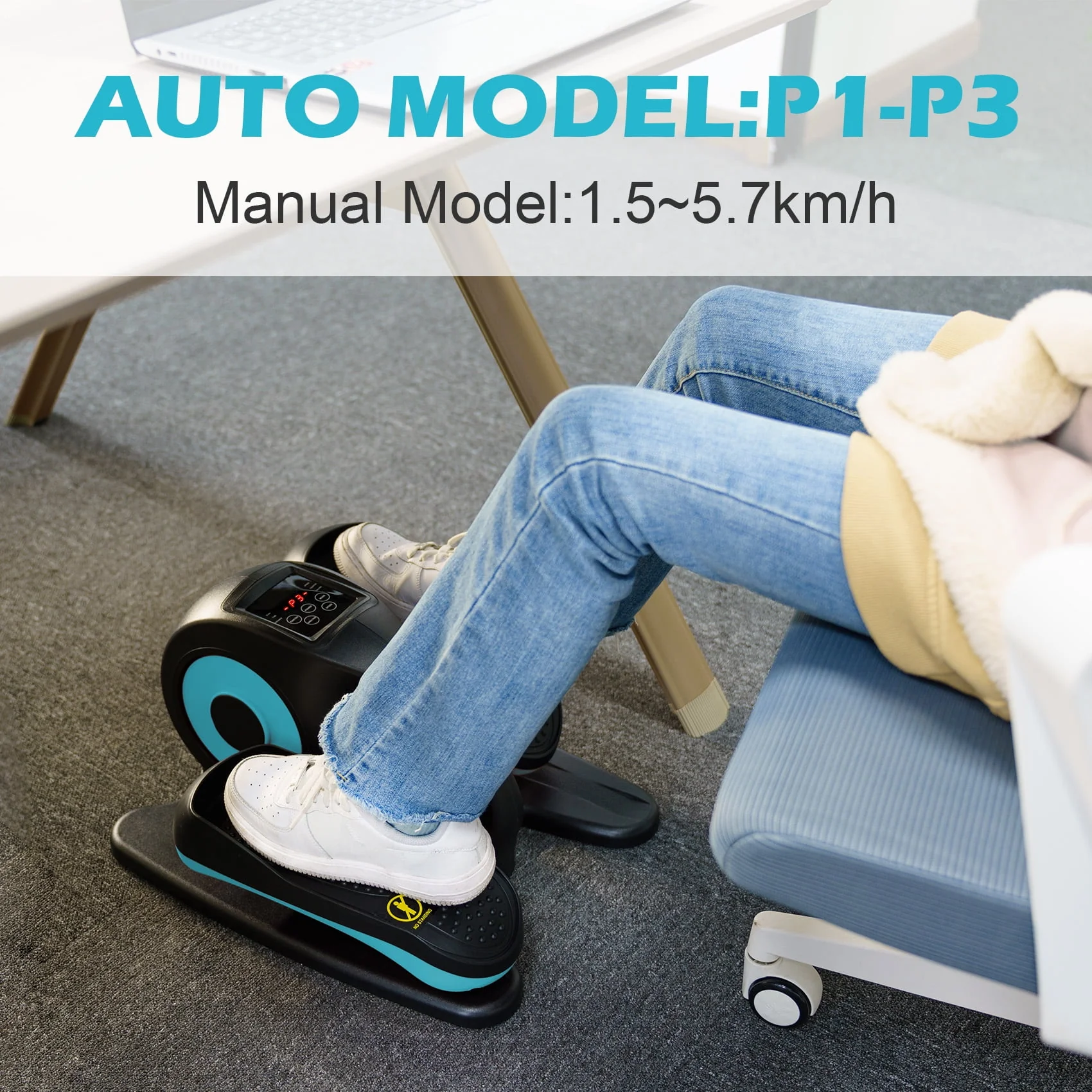 PROHIKER Under Desk Elliptical Machine for Home, Under Desk Bike Pedal Exerciser Electric Seated Elliptical
