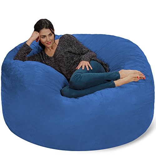 Chill Sack Bean Bag Chair - 5' Giant Memory Foam Lounge Chair with Soft Microfiber Cover – Cozy Furniture for Living Room, Dorm