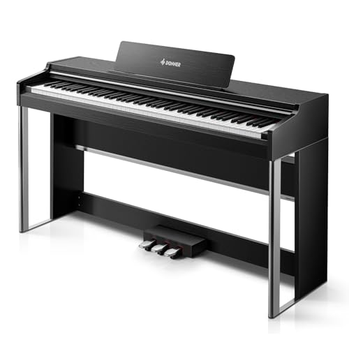 Donner DDP-200 Pro Digital Piano with 88 Key Graded Weighted Keyboard, 2.4" IPS Screen, Record, Wireless Connection, 100+ Sounds, 256 Polyphony
