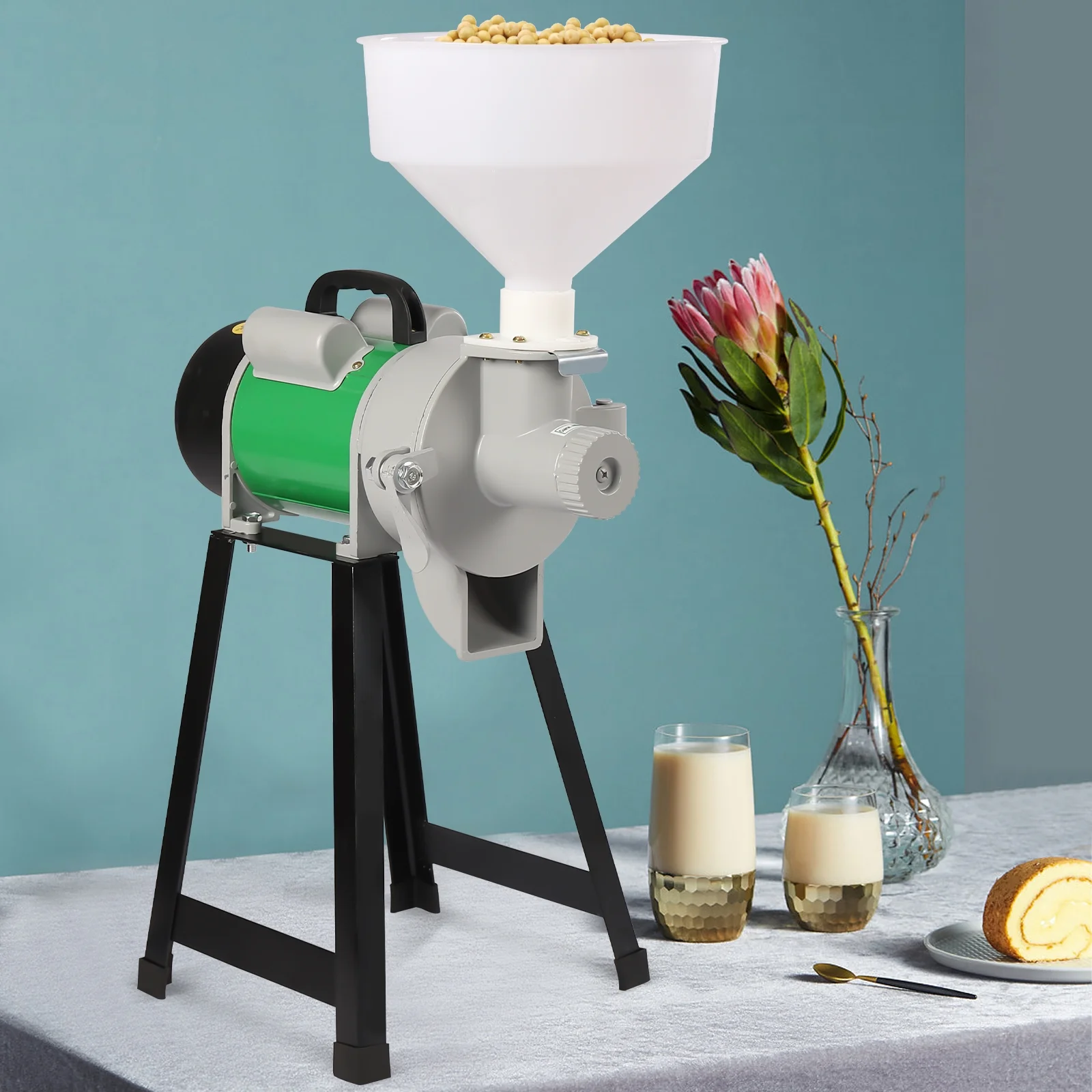 Electric Feed Mill Wet Cereals Grinder Feed Pellet Maker For Rice Grain Coffee Green