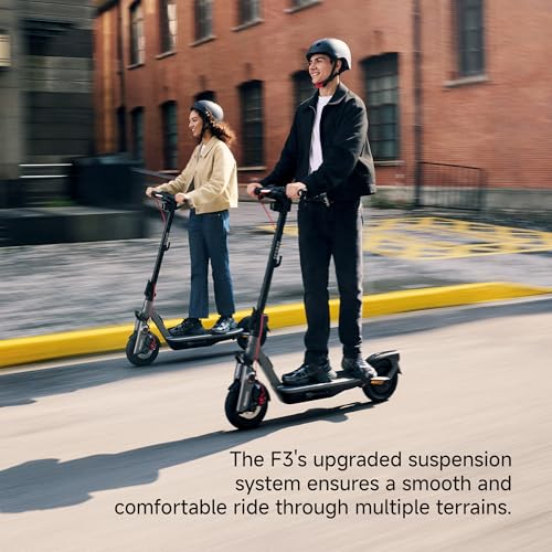 Segway Ninebot F3 Electric Scooter, Up to 20 MPH, 44-Mile Range, Self-Sealing Tubeless Tires, Front Hydraulic & Rear Elastomer Suspension