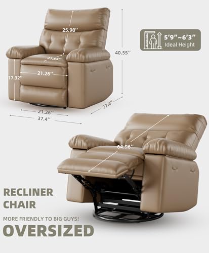 GarveeHome Electric Swivel Massage Chair, Power Rocking Recliner with Vibration and Heating