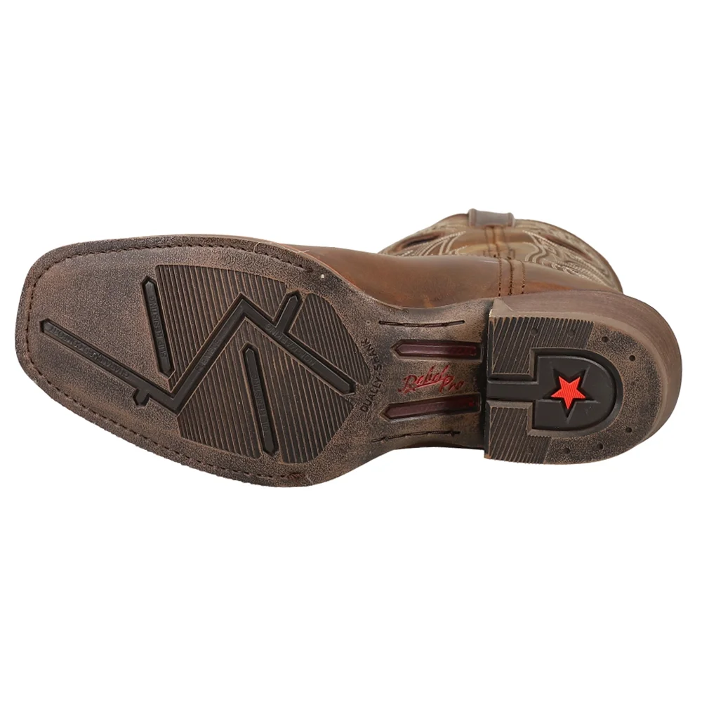 Durango  Mens  Pro Rugged Tan Square Toe Cowboy  Casual Boots   Mid Calf - Curated Treasures Market