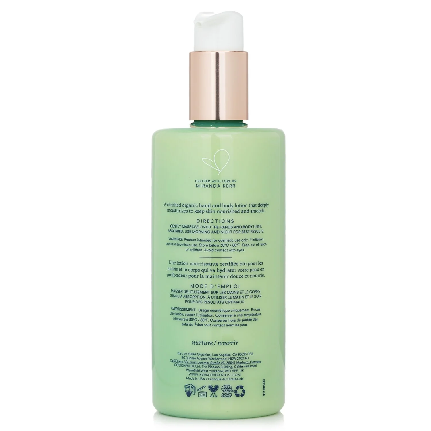 Kora Organics Hand & Body Lotion  300ml/10.14oz