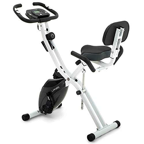 LANOS Workout Bike For Home - 2 In 1 Recumbent Exercise Bike and Upright Indoor Cycling Bike Positions, 10 Level Magnetic Resistance Exercise Bike