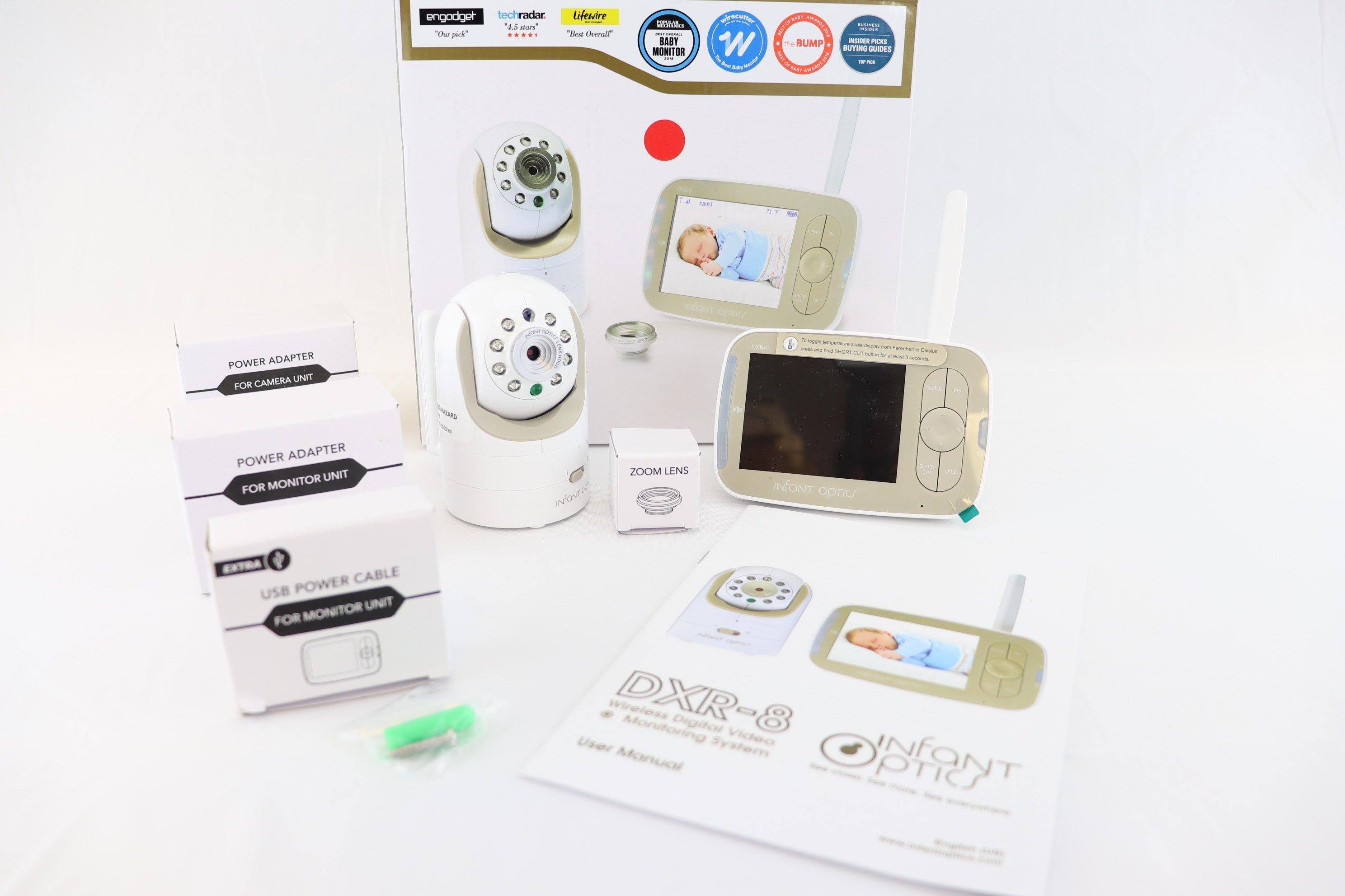 Infant Optics DXR-8 Video Baby Monitor with Interchangeable Optical Lens White