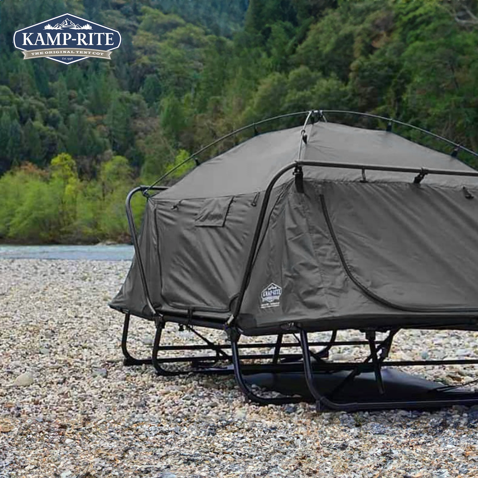 Kamp-Rite Double Quick Setup 2 Person Elevated Cot, Lounge Chair, & Tent