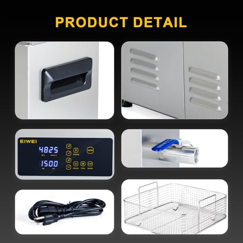 3L Ultrasonic Cleaner, One-Touch Cleaning, Heating, Dual-Frequency, Sweep Frequency, Touch Ultrasonic Cleaning Machine for Labs,Carburetor,Jewelry