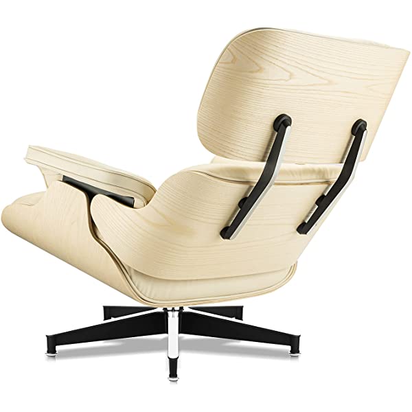 Mid Century Lounge Chair and Ottoman, Modern Chair Classic Design, Top Grain Leather Palisander Wood, Heavy Duty Base Support for Living Room, Study