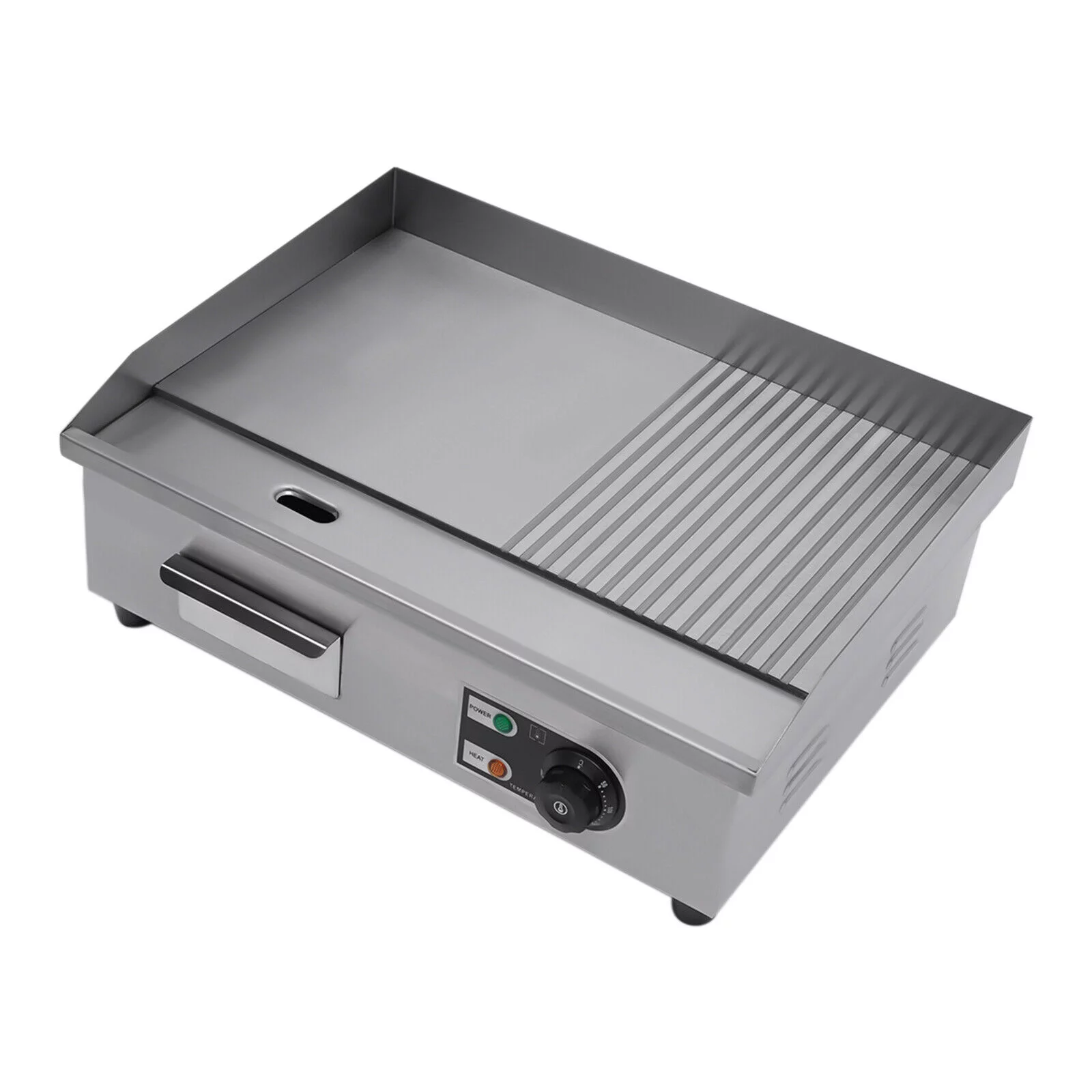 1600W 22" Electric Griddle Flat Top Grill Hot Plate BBQ Countertop Commercial for Pan-Fried Steak, Hand Pancakes, Fried Tofu,Pancakes 122-572