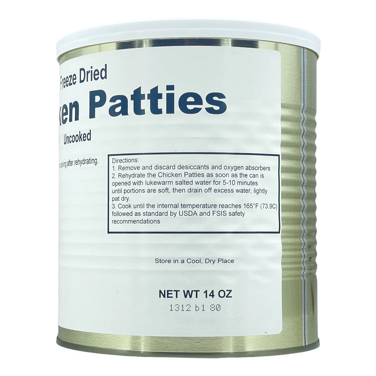Military Surplus Uncooked Raw Freeze Dried Chicken Patties Emergency Preparedness Kit | Survival & Emergency Food | 6 Cans Per Case