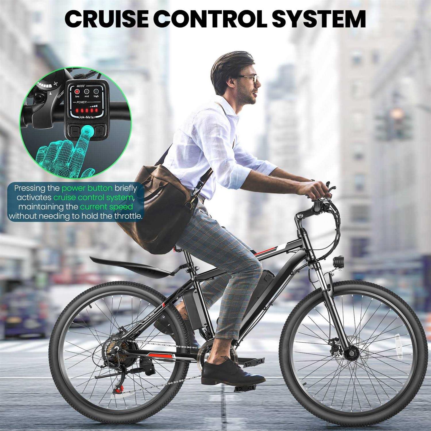 Gocio 500w Electric Bike 26 inch Electric Bicycle for Adults with Cruise Control System Ebike - Sports Supplies Online Store