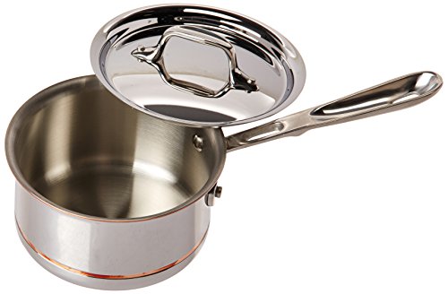 All-Clad Copper Core 5-Ply Stainless Steel Sauce Pan 3 Quart Induction Oven Broiler Safe 600F Pots and Pans, Cookware Silver