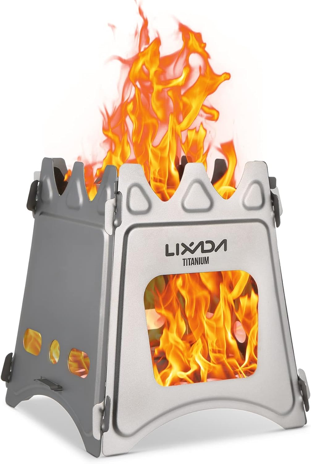 Lixada Camping Stove Portable Folding Stainless Steel Stove Wood Burning Stove Lightweight,Compact