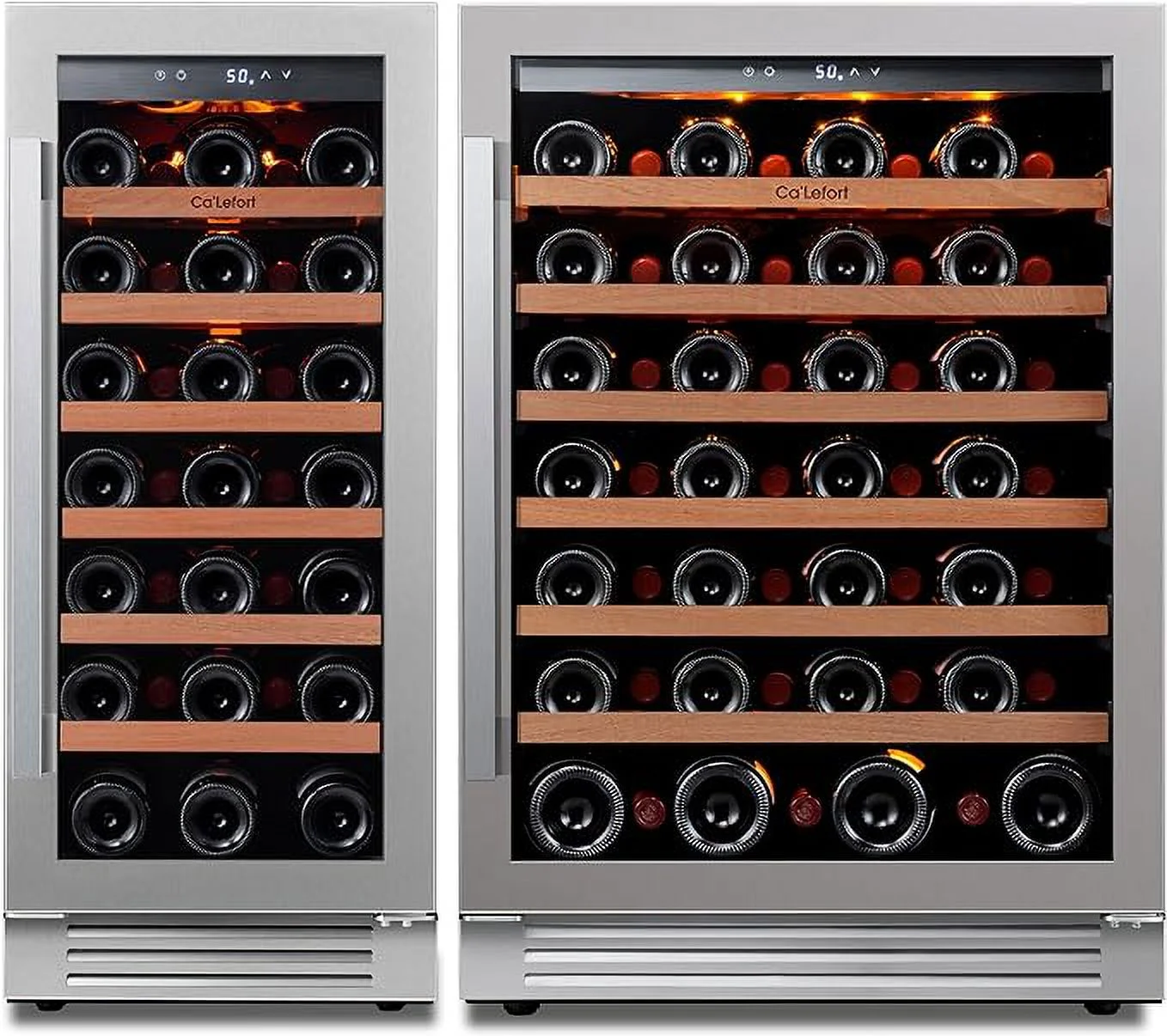 Ca'Lefort 24 inch Wine Fridge and 15 inch Wine cooler,54 Bottle Dual Zone Wine Cooler Refrigerator