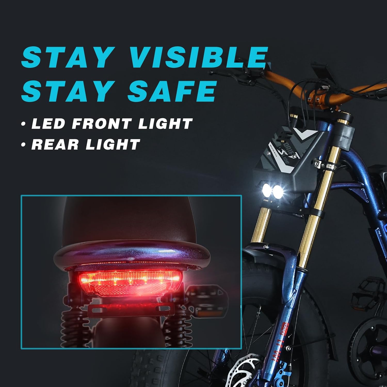 1500W Electric Bike for Adults, 28 MPH Electric Mountain Motorcycle Dirt Bike, 48V 20.8AH Battery