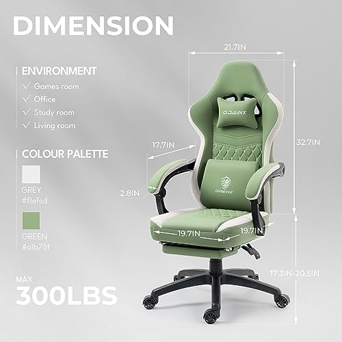 Dowinx Gaming Chair Breathable Fabric Computer Chair with Pocket Spring Cushion, Comfortable Office Chair with Gel Pad and Storage Bag