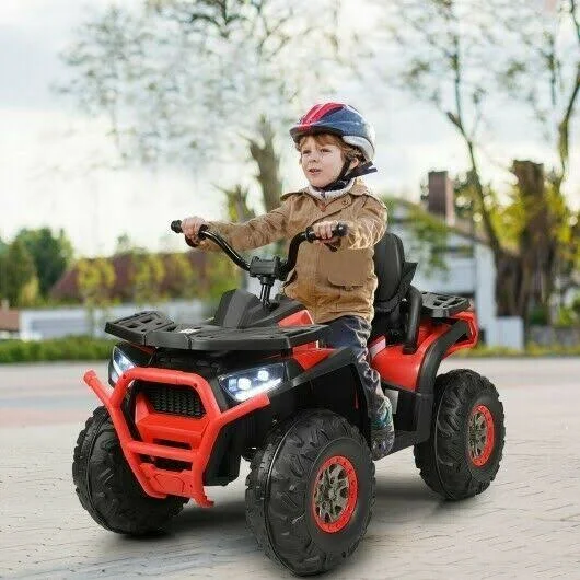 12 V Kids Electric 4-Wheeler ATV Quad with MP3 and LED Lights-Black