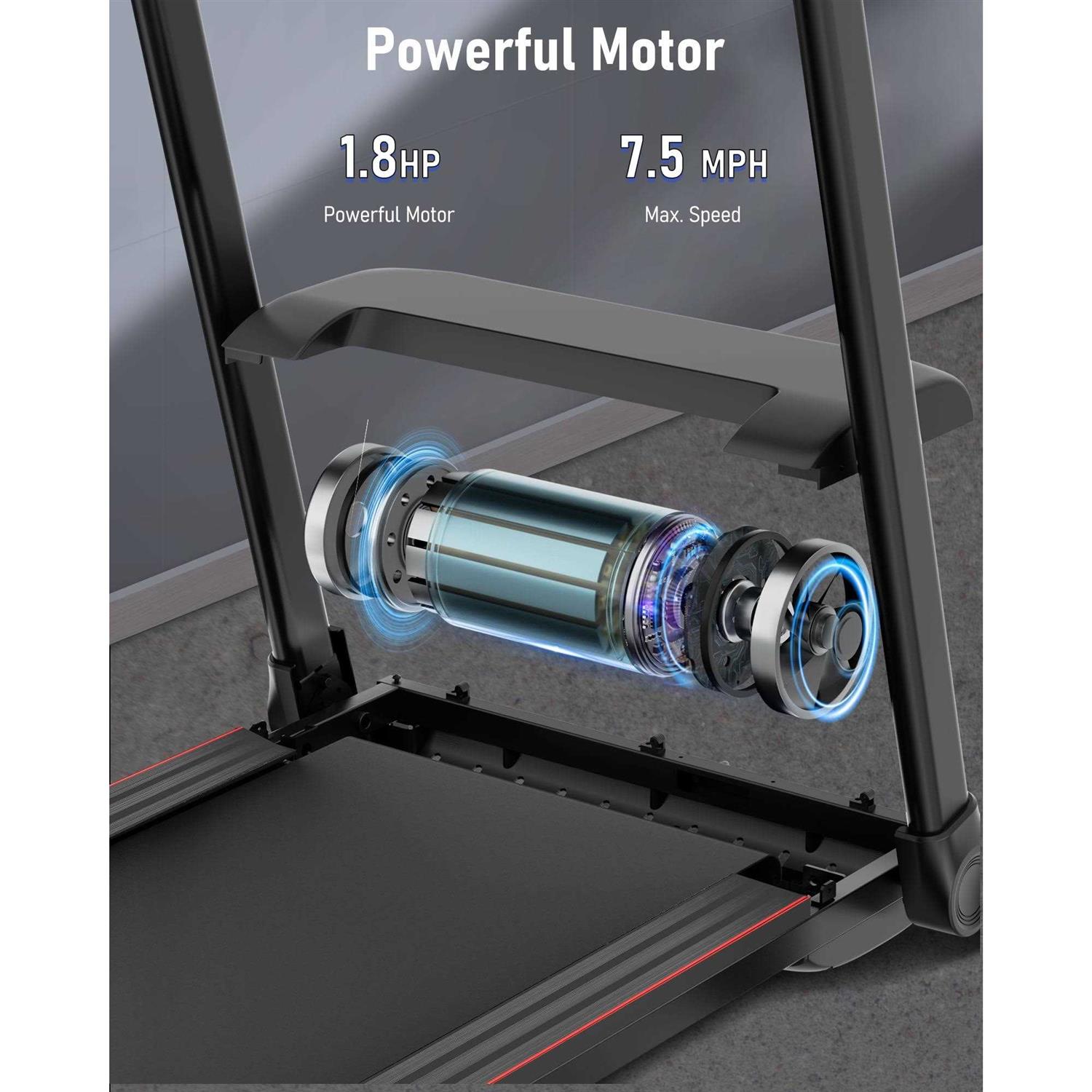Treadmill with Folding Electric Treadmill Bluetooth Voice Control Exercise Treadmill for Home Office Speed Range of 0.5-7.5 mph