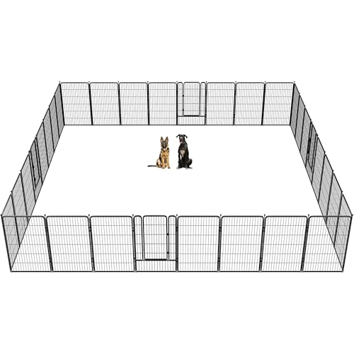 FXW Rollick Dog Playpen for Yard, RV Camping, 32 inch 16 Panels for Small and Medium Dogs│Patented