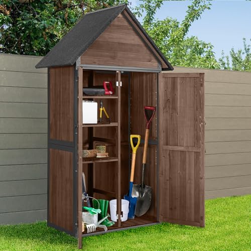 Sheds Outdoor Storage,Garden Shed with Metal Frame Structure and Adjustable Shelves