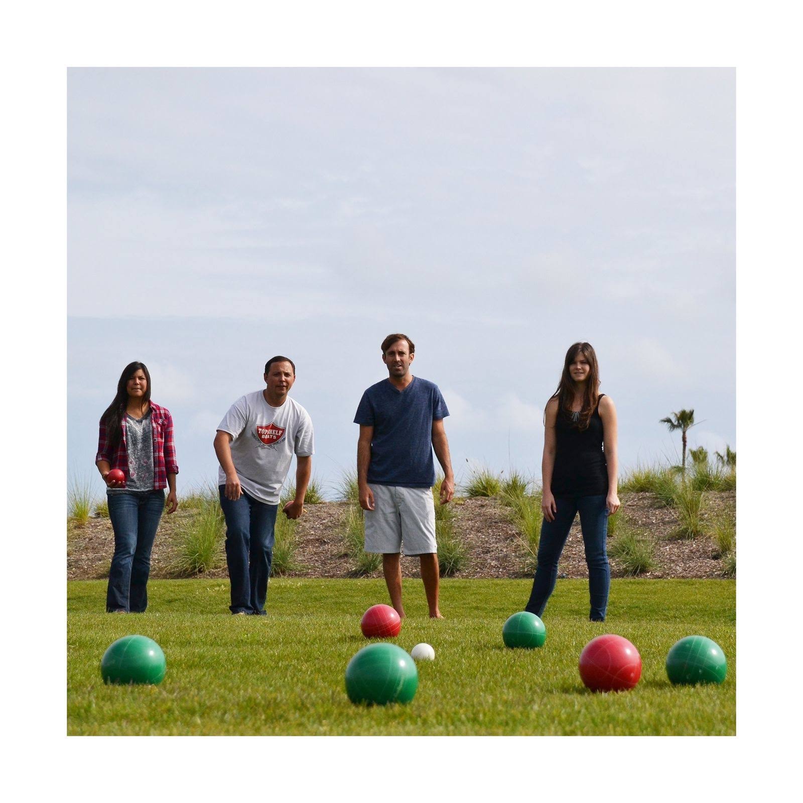 Gosports Premium 100mm Official Regulation Size Bocce Set with 8 Balls, Pallino, Case, and Measuring Rope