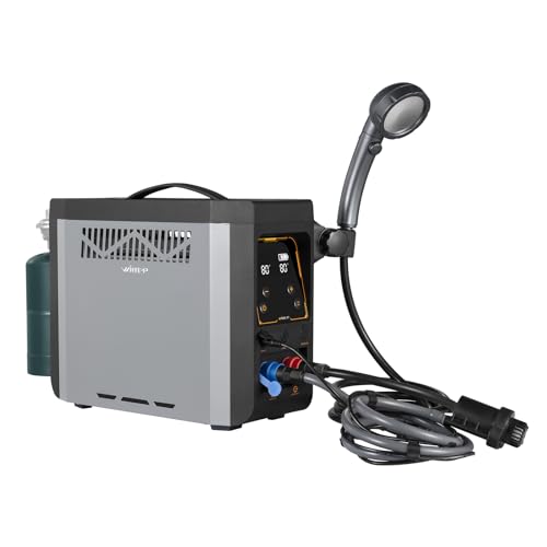 Portable Propane Water Heater for Outdoor Camping Shower with Rechargeable and Multi-Protection, Ideal for Outdoor Cleaning & Off-Grid Hot Water Needs