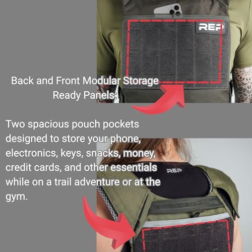 REP Fitness Strata Weight Vest, 2 Removable Plate Options for Unisex, Men & Women, Wearable, Weighted for Strength Training, Muscle Building