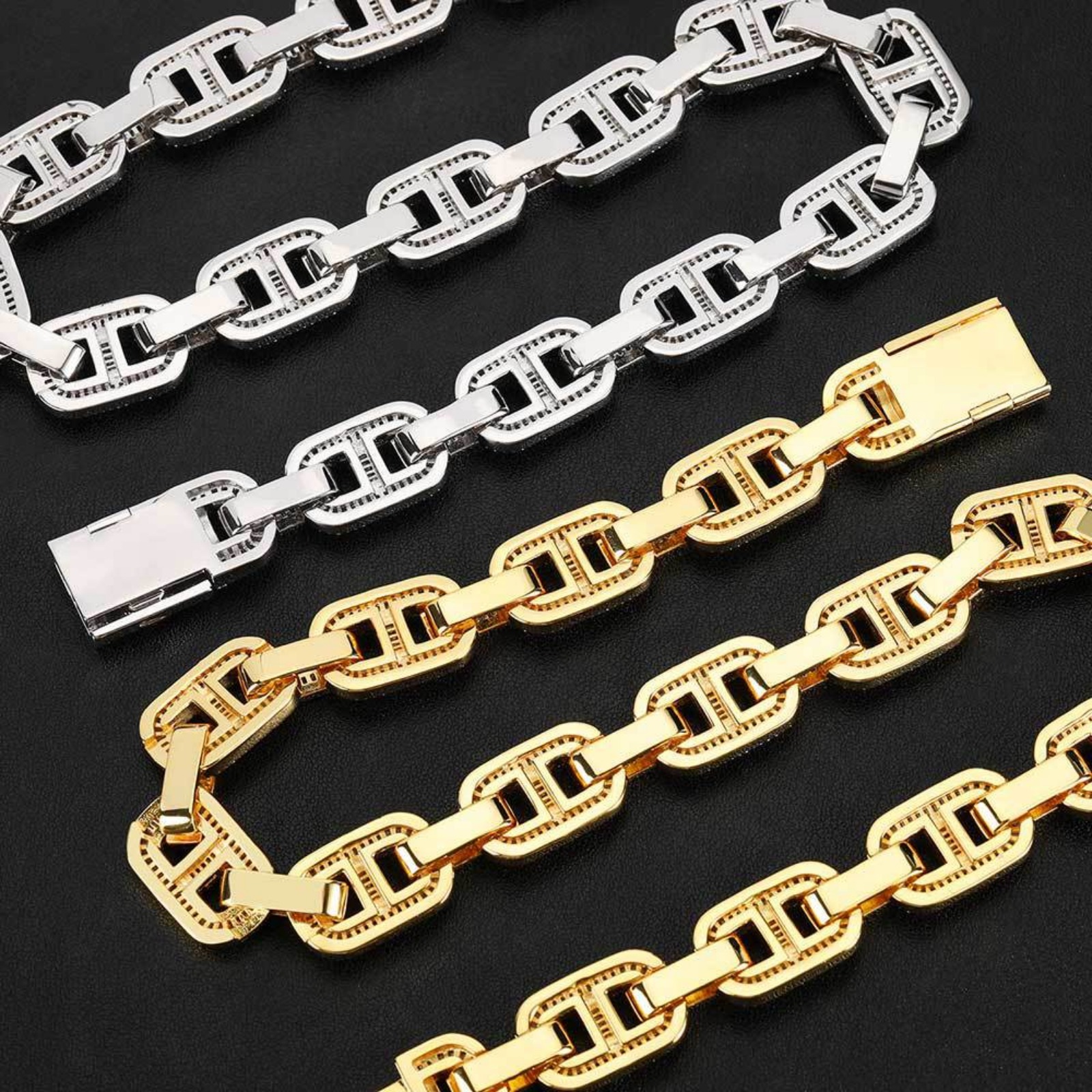 Solid Thick Miami Cuban Link Chain for Men, Width 15mm Big Iced Out Men Cuban Chains, Sparkling Hip Hop Cuban Link Necklace, 16-24 Inch