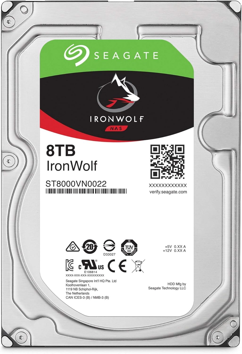 Seagate IronWolf 8TB NAS Internal Hard Drive HDD – CMR 3.5 Inch SATA 6Gb/s 7200 RPM 256MB Cache for RAID Network Attached Storage