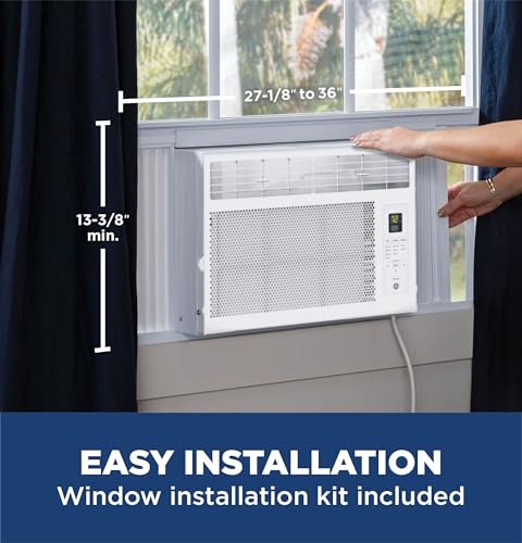 GE Window Air Conditioner Unit, 6,000 BTU for Small Rooms up to 250 sq ft. with Adjustable Fan and Cooling Settings