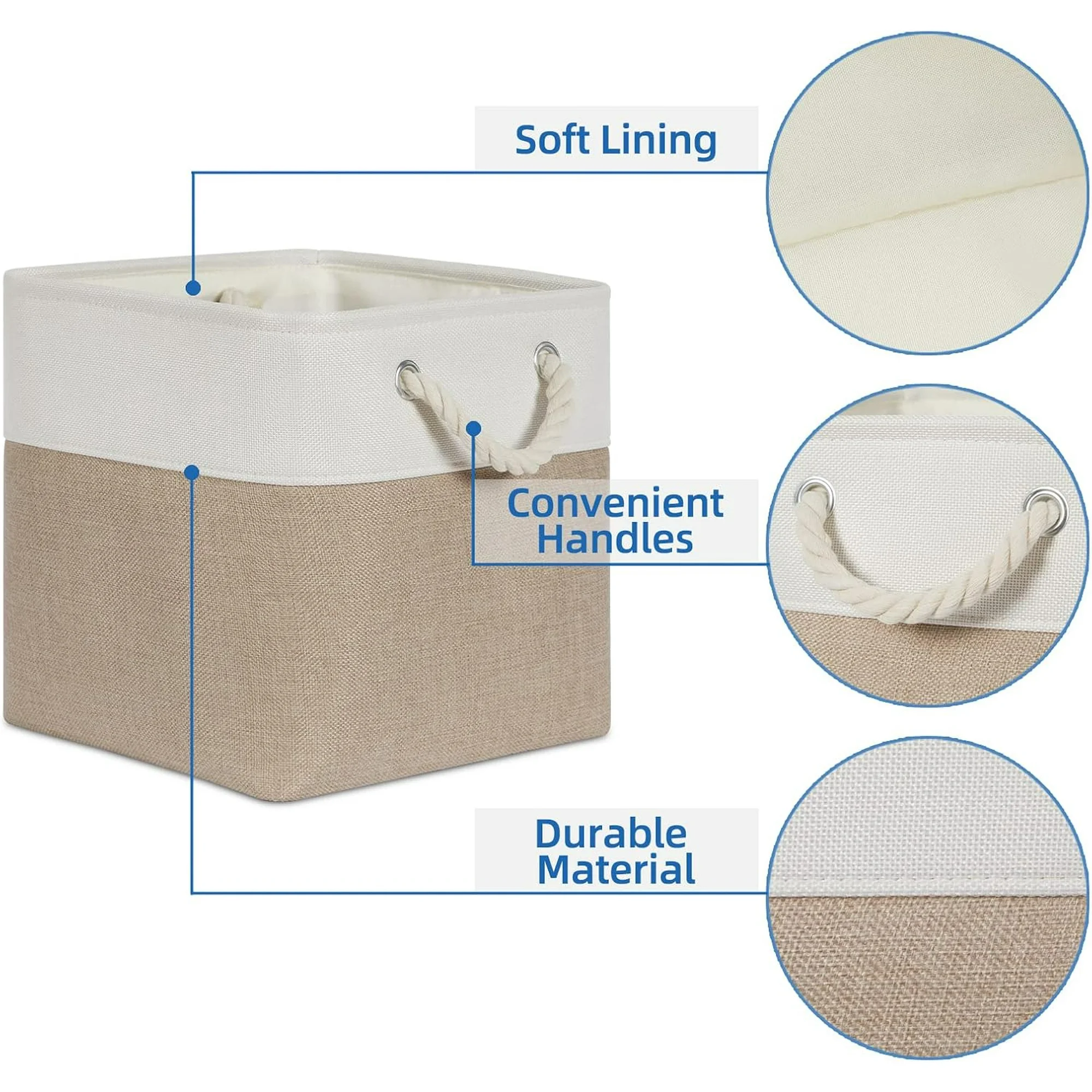 Cube Storage Bins 11 x 11 Fabric Storage Baskets 4 Pack Storage Cubes Baskets for Gift Empty