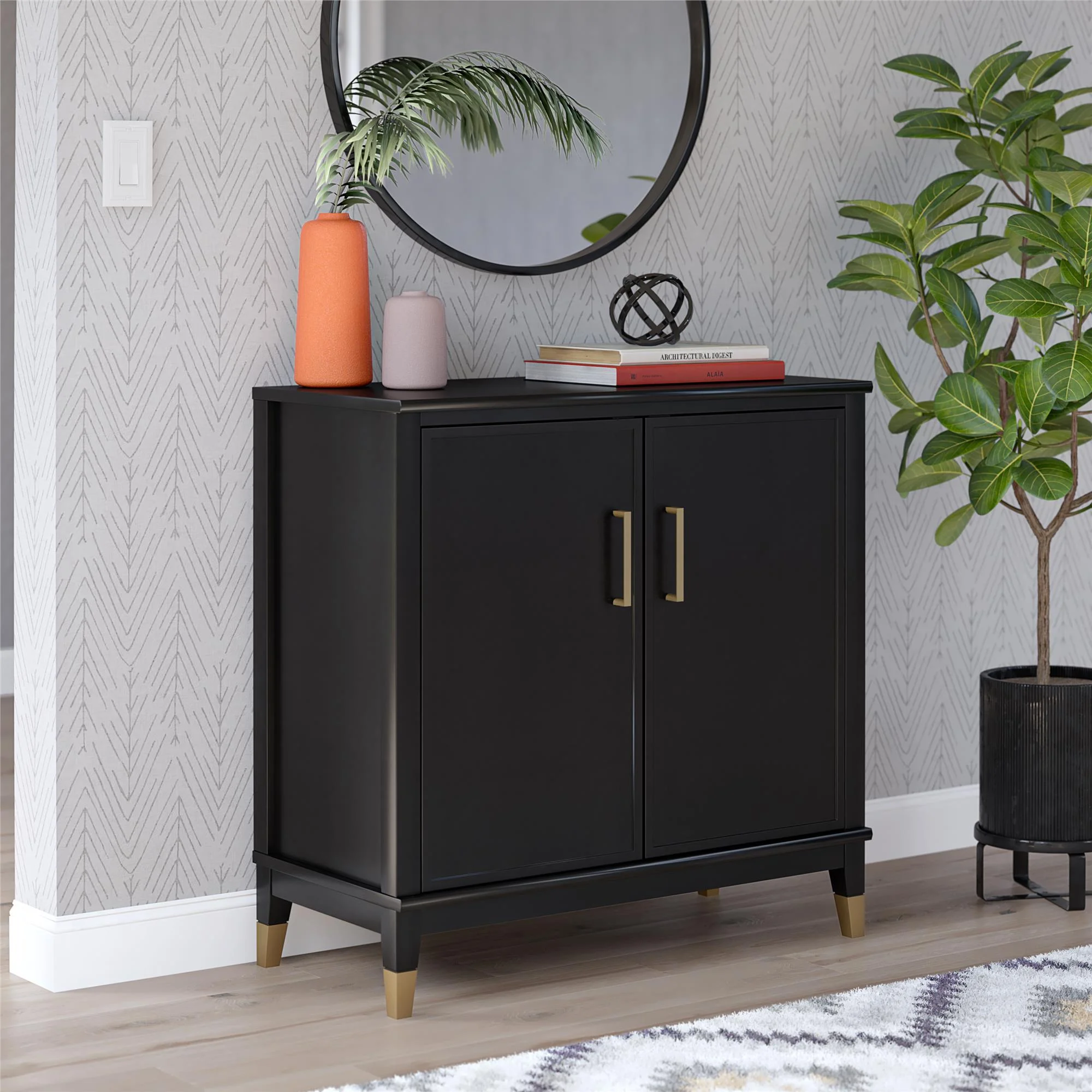 CosmoLiving by Cosmopolitan Westerleigh 2-Door Accent Cabinet, Black