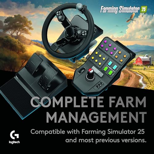Logitech G Farm Simulator Heavy Equipment Bundle (2nd Generation), Steering Wheel Controller for Farm Simulation 2025 (and Previous Versions), Wheel