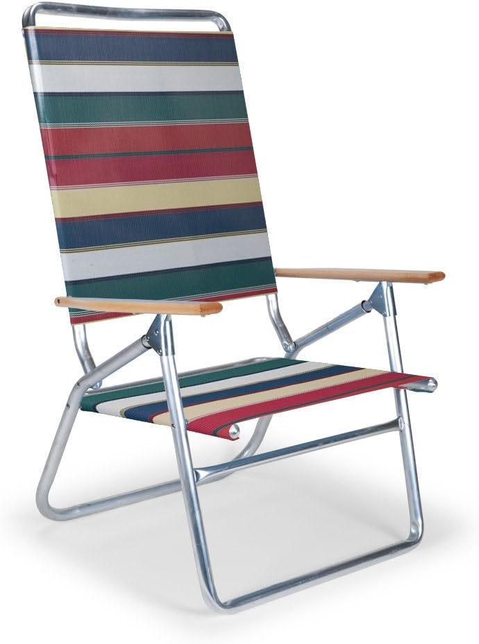 Telescope Casual Light and Easy High Boy Folding Beach Arm Chair, Blue White Stripe (71113601)