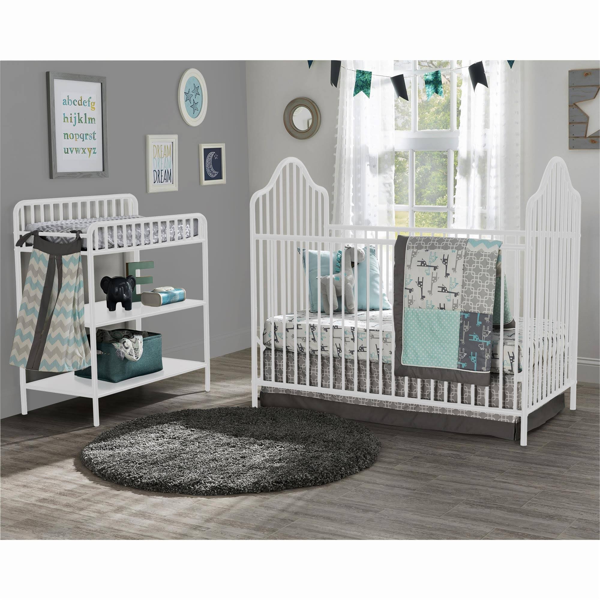 Ashley Furniture Little Seeds Rowan Valley Lanley Metal Crib and Changing Table Bundle, White by Ashley HomeStore