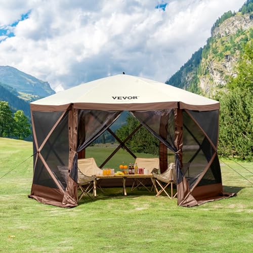 VEVOR Pop Up Gazebo Screen Tent, Pop-Up Instant Gazebo Tents with Mosquito Netting Outdoor Canopy