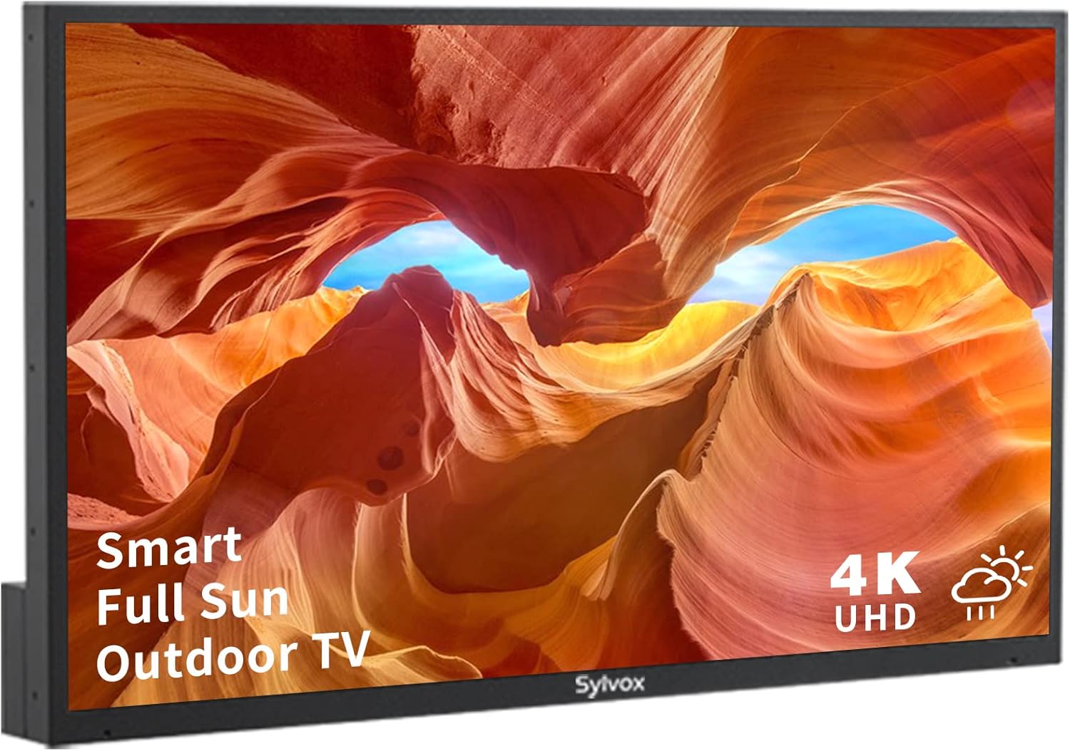 SYLVOX 43 inch Outdoor TV with TV Mount, 2000 nits Full Sun Outdoor TV, High Brightness, IP55 Waterproof, Built-in Apps