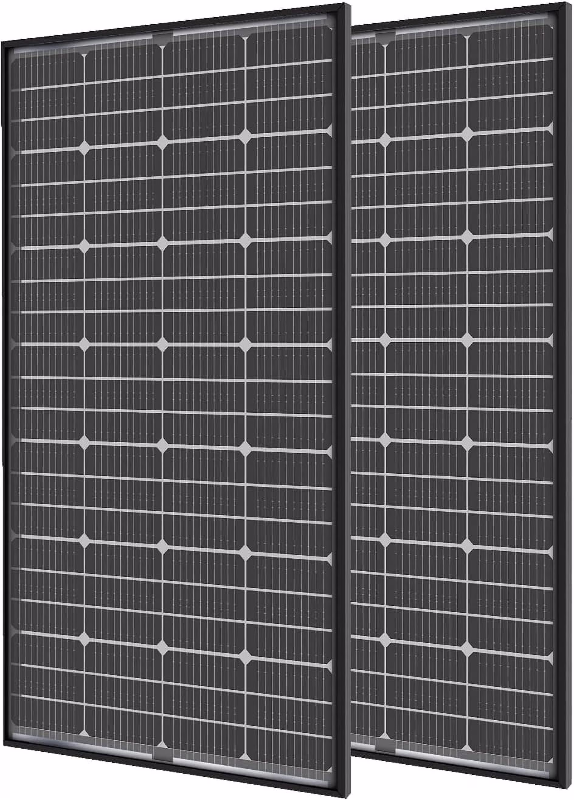 JJN Bifacial 2PCS 10BB 200W Mono Solar Panels 12V High Efficiency Solar Panel for Off-Grid System