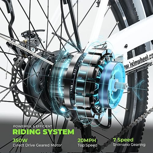 isinwheel M60 Electric Bike for Adults 750W 28mph Ebike with 48V 13Ah Removable Battery, USB Charging Port, 7 Speed Gearshift